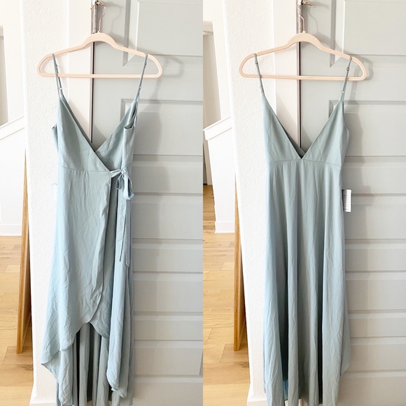 NWT Show Me Your Mumu Mariah Silver Sage Wrap Maxi Dress - Picture 3 of 4